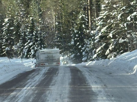Winterliche Straßenverhältnisse auf der E45