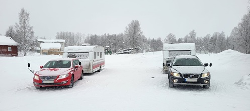 Abfahrt auf dem Camping Norrsken Lodge