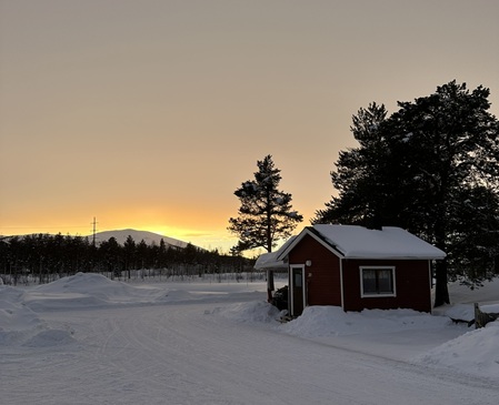 Sonnenuntergang auf dem Gällivare Camping