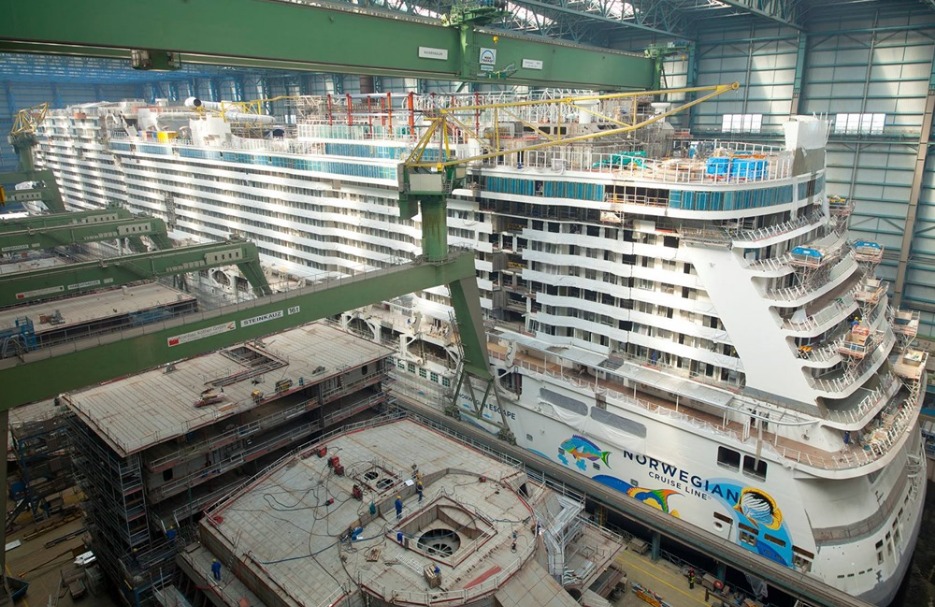 Bau der "Norwegianen" auf der Meyer Werft